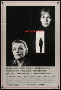 5f200 ANOTHER WOMAN 1sh '88 directed by Woody Allen, w/Gena Rowlands & Mia Farrow!
