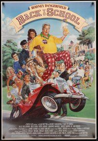 5f207 BACK TO SCHOOL 1sh '86 Rodney Dangerfield goes to college with his son, wacky Roberts art!