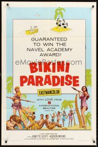5f220 BIKINI PARADISE 1sh '67 wins Navel Academy Award, wacky image!