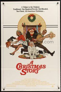 5f269 CHRISTMAS STORY 1sh '83 best classic Christmas movie, great art by Robert Tanenbaum!