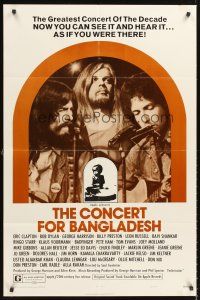 5f283 CONCERT FOR BANGLADESH style B 1sh '72 rock & roll benefit show, image of starving child!