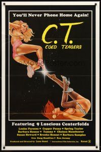 5f253 C.T. COED TEASERS 1sh '80s wild sexy art of nearly-naked coeds!