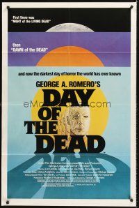 5f311 DAY OF THE DEAD 1sh '85 George Romero's Night of the Living Dead zombie horror sequel!