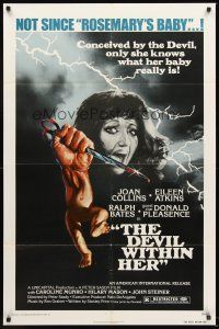 5f329 DEVIL WITHIN HER 1sh '76 conceived by the Devil, only she knows what her baby really is!