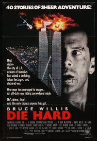 5f059 DIE HARD int'l 1sh '88 Bruce Willis vs twelve terrorists, action classic!