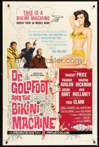 5f343 DR. GOLDFOOT & THE BIKINI MACHINE 1sh '65 Vincent Price, sexy babes with kiss & kill buttons