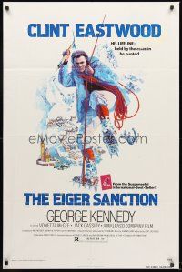 5f361 EIGER SANCTION 1sh '75 Clint Eastwood's lifeline was held by the assassin he hunted!