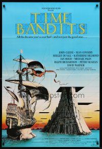 5f022 TIME BANDITS English 1sh '81 John Cleese, Sean Connery, art by director Terry Gilliam!