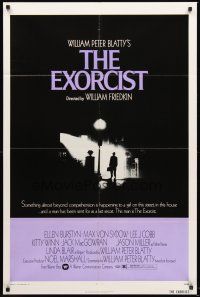 5f382 EXORCIST 1sh '74 William Friedkin, Max Von Sydow, William Peter Blatty horror classic!