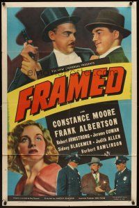 5f411 FRAMED 1sh '39 Constance Moore, Frank Albertson, blackmail, bribery, murder!