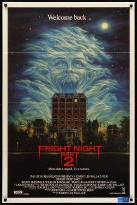 5f076 FRIGHT NIGHT 2 int'l 1sh '89 welcome back, cool horror artwork of ghosts!