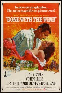 5f432 GONE WITH THE WIND 1sh R70 Clark Gable, Vivien Leigh, Terpning artwork, all-time classic!