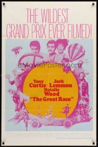 5f084 GREAT RACE int'l 1sh R70 Blake Edwards, headshots of Tony Curtis, Jack Lemmon & Natalie Wood!