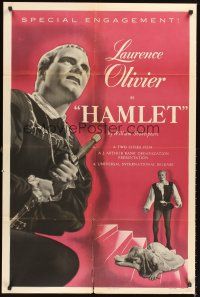 5f448 HAMLET 1sh R53 Laurence Olivier in William Shakespeare classic, Best Picture winner!