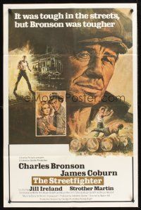 5f086 HARD TIMES int'l 1sh '75 Walter Hill, Dippel art of Charles Bronson, The Streetfighter!