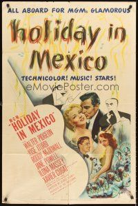 5f471 HOLIDAY IN MEXICO style D 1sh '46 romantic art of Walter Pidgeon, Jane Powell & Ilona Massey!