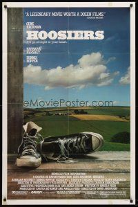 5f473 HOOSIERS 1sh '86 Indiana college sports, best basketball movie ever, great image!