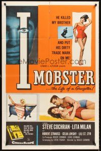 5f490 I MOBSTER 1sh '58 Roger Corman, he killed her brother and put his dirty trade mark on her!