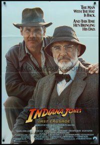 5f094 INDIANA JONES & THE LAST CRUSADE int'l 1sh '89 close-up of Harrison Ford & Sean Connery!