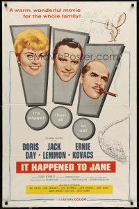 5f502 IT HAPPENED TO JANE 1sh '59 pretty Doris Day, Jack Lemmon, Ernie Kovacs!