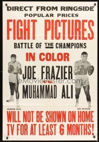 5f507 JOE FRAZIER VS MUHAMMAD ALI FIGHT PICTURES 1sh '71 boxing battle of champions from ringside!