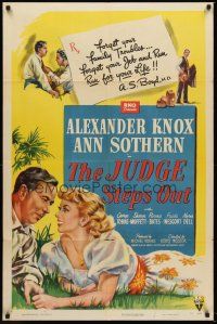 5f511 JUDGE STEPS OUT 1sh '48 directed by Boris Ingster, artwork of pretty Ann Sothern!
