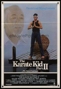 5f515 KARATE KID PART II teaser 1sh '86 image of Pat Morita as Mr. Miyagi, Ralph Macchio!