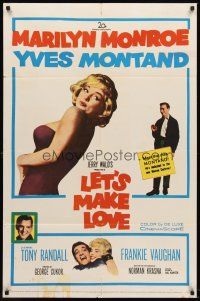 5f539 LET'S MAKE LOVE 1sh '60 two images of super sexy Marilyn Monroe & Yves Montand!