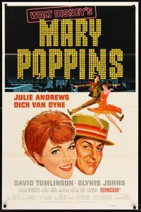 5f584 MARY POPPINS style A 1sh R80 Julie Andrews & Dick Van Dyke in Walt Disney's musical classic!