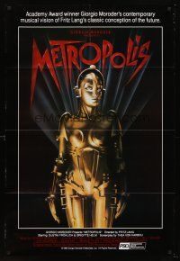 5f597 METROPOLIS 1sh R84 Fritz Lang classic, great art of female robot!
