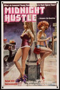 5f602 MIDNIGHT HUSTLE 1sh '78 great sexy artwork of innocent young teens as hookers!
