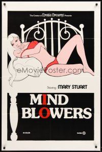 5f603 MIND BLOWERS 1sh '77 cool pop sexploitation art, Mary Stuart, rated x!