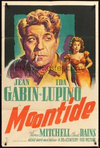 5f620 MOONTIDE 1sh '42 great art of Ida Lupino & Jean Gabin, Fritz Lang directs!