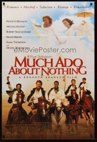 5f116 MUCH ADO ABOUT NOTHING int'l 1sh '93 Kenneth Branagh, Michael Keaton, Keanu Reeves, Denzel!