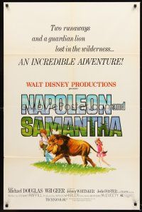 5f635 NAPOLEON & SAMANTHA 1sh '72 Disney, very 1st Jodie Foster, great close images of lion!