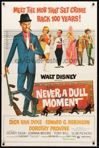 5f644 NEVER A DULL MOMENT 1sh R77 Disney, Dick Van Dyke, Edward G. Robinson, Dorothy Provine