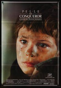 5f688 PELLE THE CONQUEROR arthouse 1sh '87 Max von Sydow, crying Pelle Hvenegaard in title role!