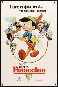5f702 PINOCCHIO 1sh R84 Disney classic fantasy cartoon about a wooden boy who wants to be real!