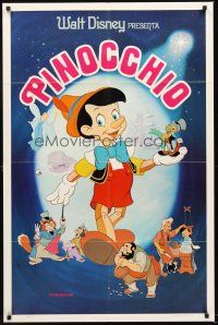 5f703 PINOCCHIO Spanish/U.S. 1sh R70s Disney classic fantasy cartoon about wooden boy who wants to be real