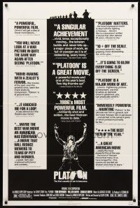 5f707 PLATOON reviews 1sh '86 Oliver Stone, Tom Berenger, Willem Dafoe, Vietnam War!