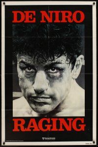 5f728 RAGING BULL teaser 1sh '80 classic close up boxing image of Robert De Niro, Martin Scorsese
