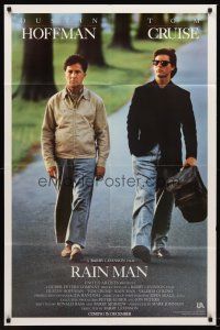 5f732 RAIN MAN advance 1sh '88 Tom Cruise & autistic Dustin Hoffman, directed by Barry Levinson!