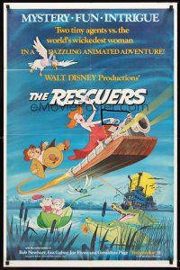 5f741 RESCUERS 1sh '77 Disney mouse mystery adventure cartoon from the depths of Devil's Bayou!