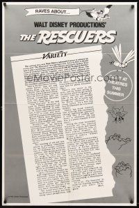 5f742 RESCUERS reviews advance 1sh '77 Disney mouse mystery cartoon from depths of Devil's Bayou!