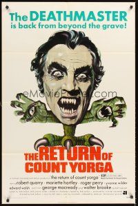 5f747 RETURN OF COUNT YORGA 1sh '71 Robert Quarry, AIP vampires, wild monster art!