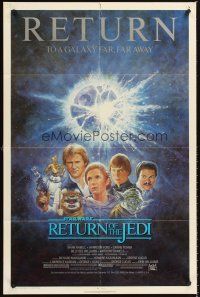 5f748 RETURN OF THE JEDI 1sh R85 George Lucas classic, different montage art by Tom Jung!