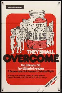 5f906 THEY SHALL OVERCOME red style 1sh '74 ultimate anti-social control pills for ultimate freedom!