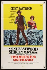5f160 TWO MULES FOR SISTER SARA int'l 1sh '70 art of gunslinger Clint Eastwood & Shirley MacLaine!