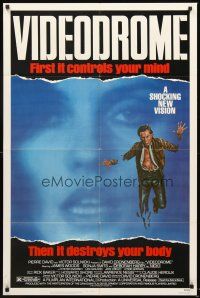 5f954 VIDEODROME 1sh '83 David Cronenberg, James Woods, huge c/u of Debbie Harry, sci-fi!