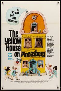 5f993 YELLOW HOUSE ON PINNASBERG 1sh '70 Das gelb Haus am Pinnasberg, wild Hohmann artwork!